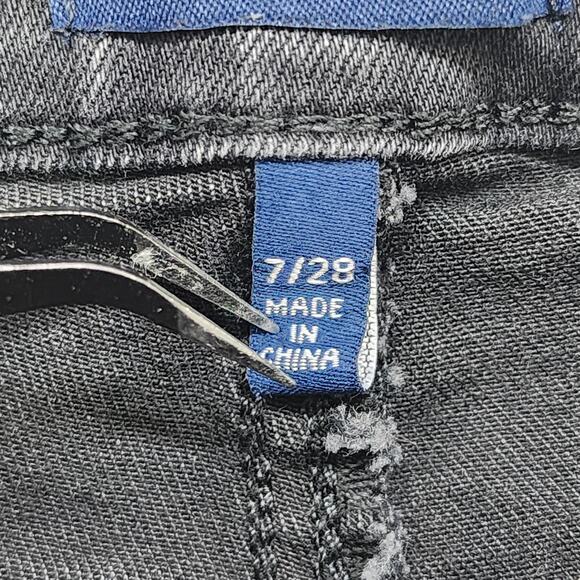 Angel Kiss Jeans Womens 7/28 Black Acid Wash Ankle Skinny Mid Rise Stretch Denim - Picture 7 of 13